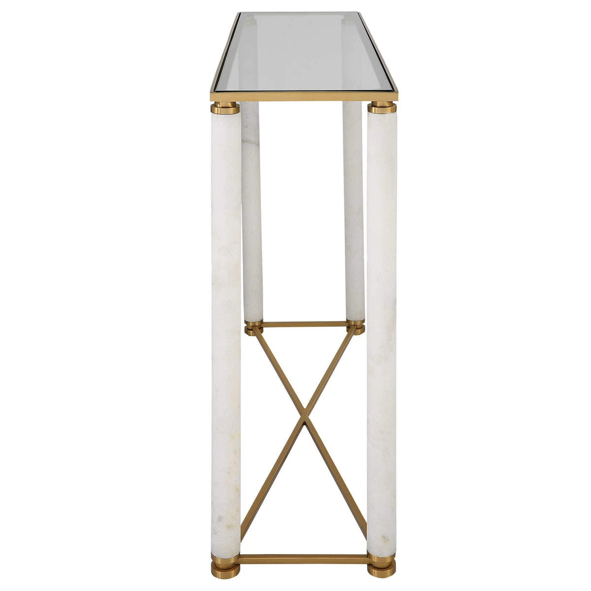 Uttermost Living White Pillar Console Table House of Isabella UK