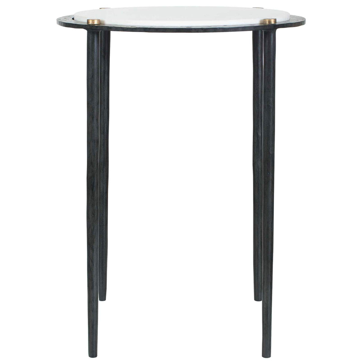 Uttermost Living Wren Round White Marble Side Table House of Isabella UK