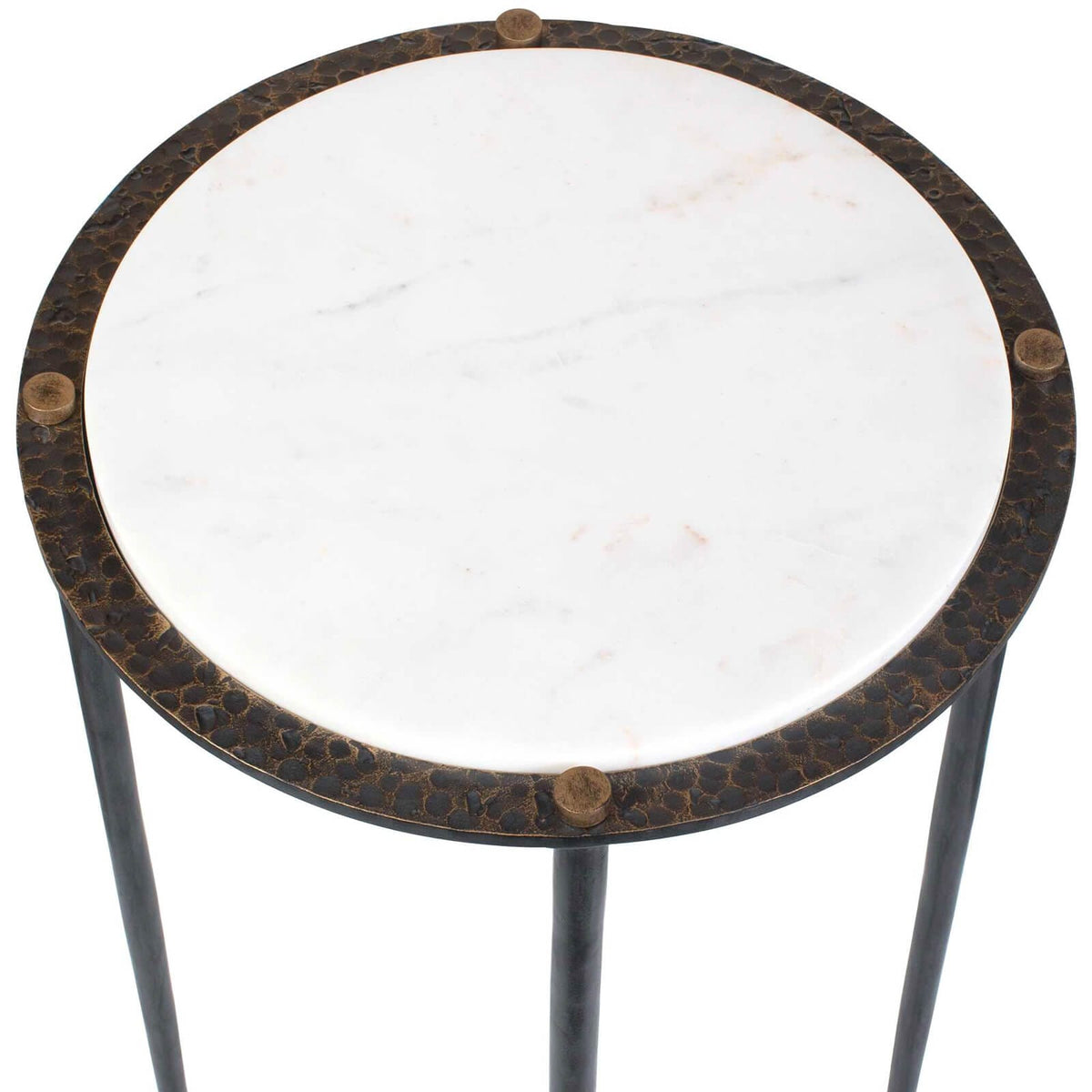 Uttermost Living Wren Round White Marble Side Table House of Isabella UK