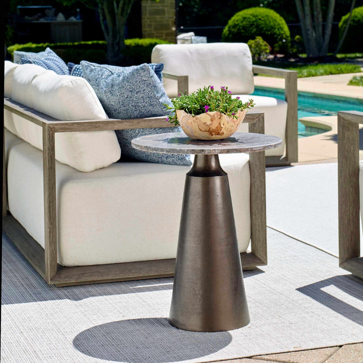 Midsummer Indoor-Outdoor Bronze Round Side Table