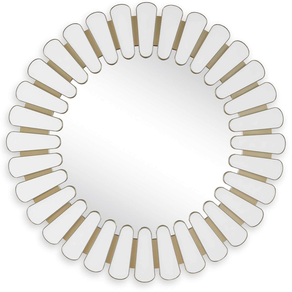Miran White Glass Round Mirror