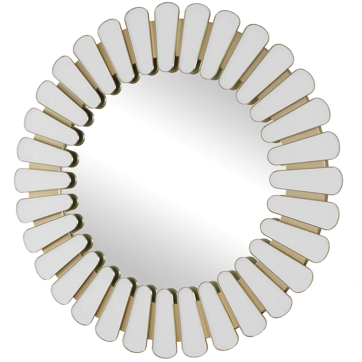 Miran White Glass Round Mirror