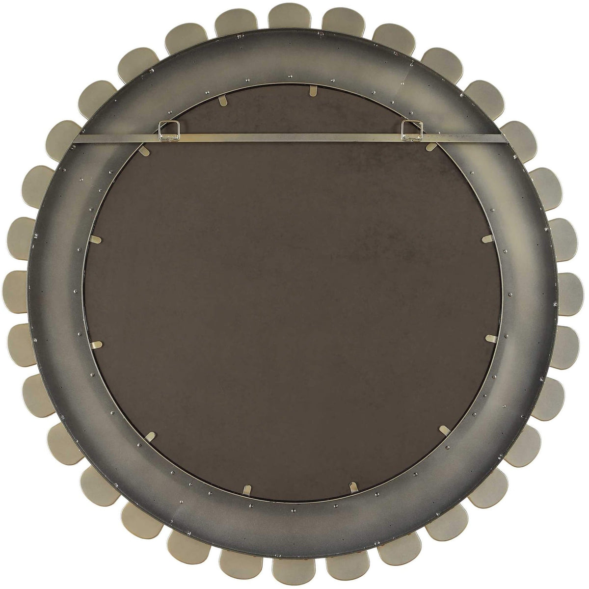Miran White Glass Round Mirror