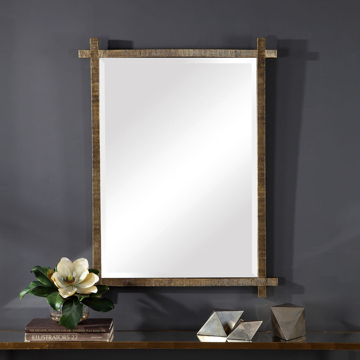 Uttermost Mirrors Abanu Rectangular Vanity Mirror in Gold House of Isabella UK