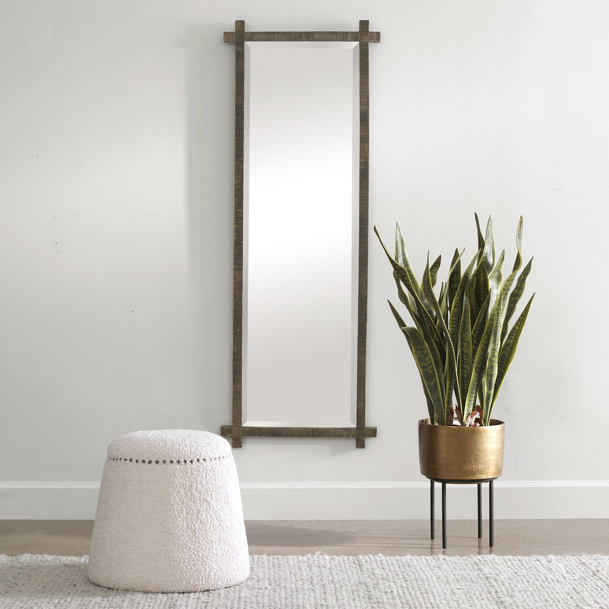 Uttermost Mirrors Abanu Ribbed Gold Dressing Mirror House of Isabella UK
