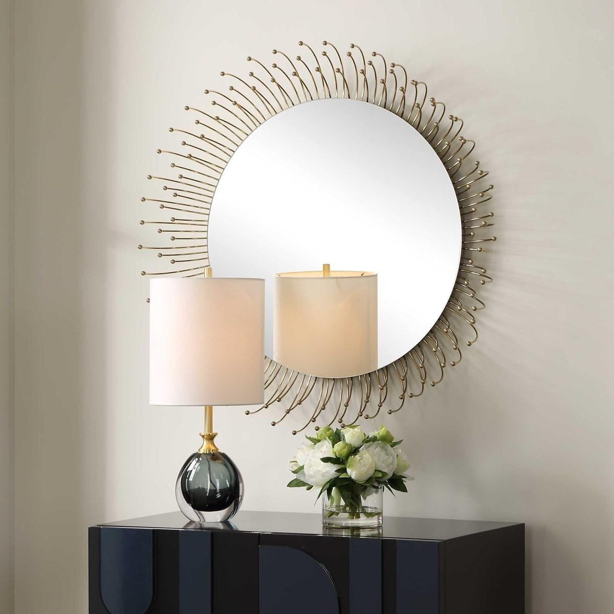 Uttermost Mirrors Aga Round Gold Mirror House of Isabella UK
