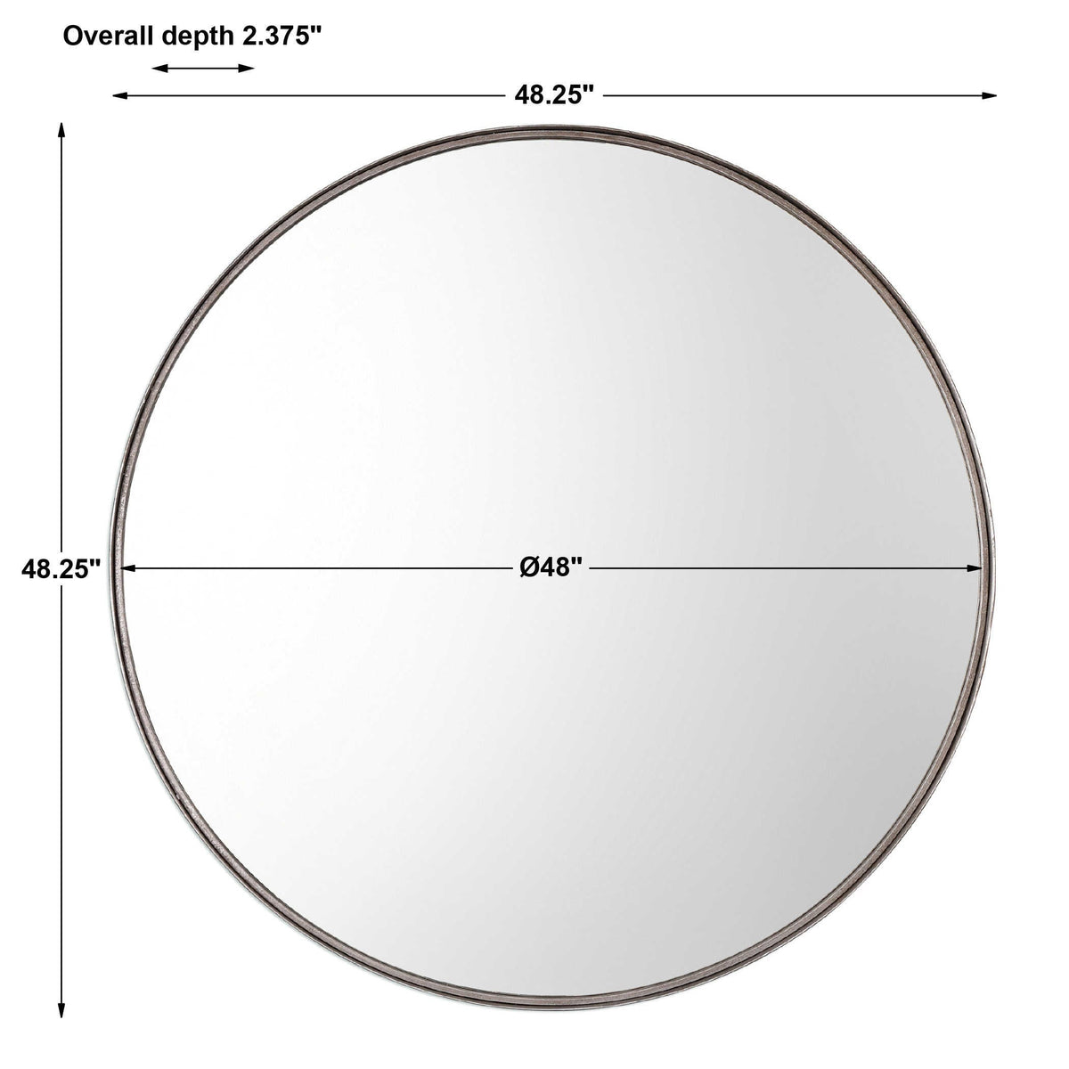 Uttermost Mirrors Agoura Round Mirror - 48 Silver House of Isabella UK