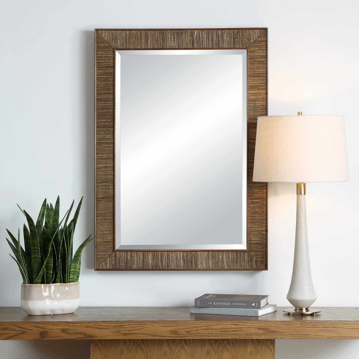 Uttermost Mirrors Aldous Walnut Rectangular Mirror House of Isabella UK