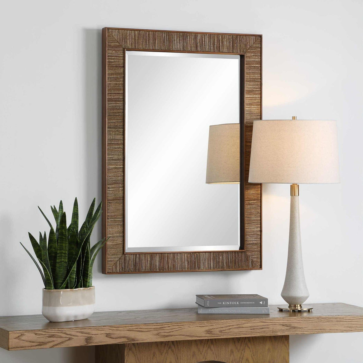 Uttermost Mirrors Aldous Walnut Rectangular Mirror House of Isabella UK