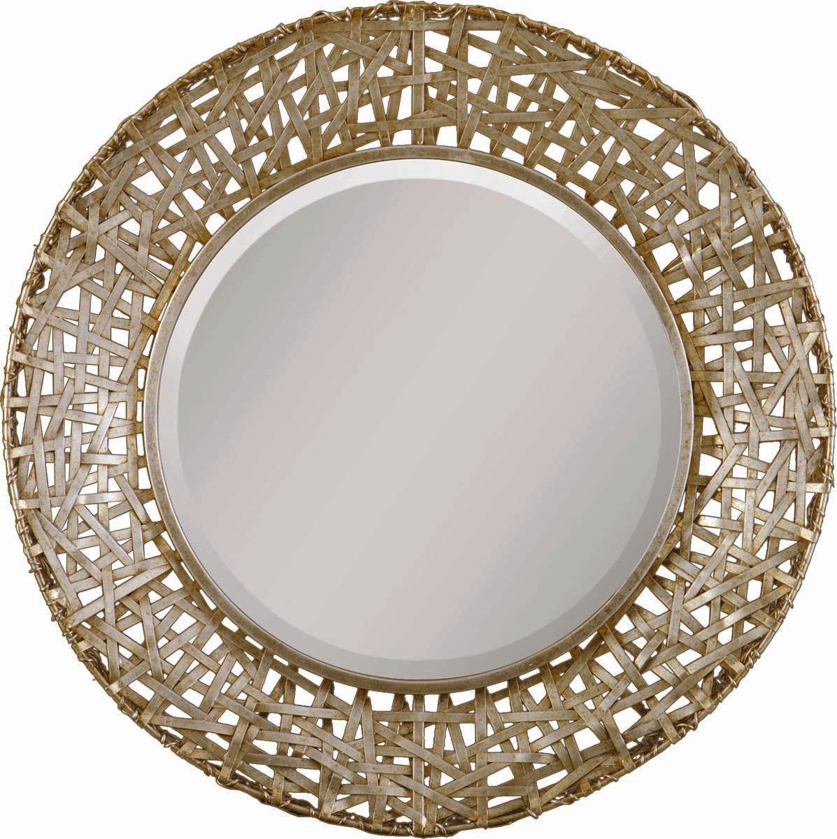 Uttermost Mirrors Alita Champagne Woven Metal Mirror House of Isabella UK