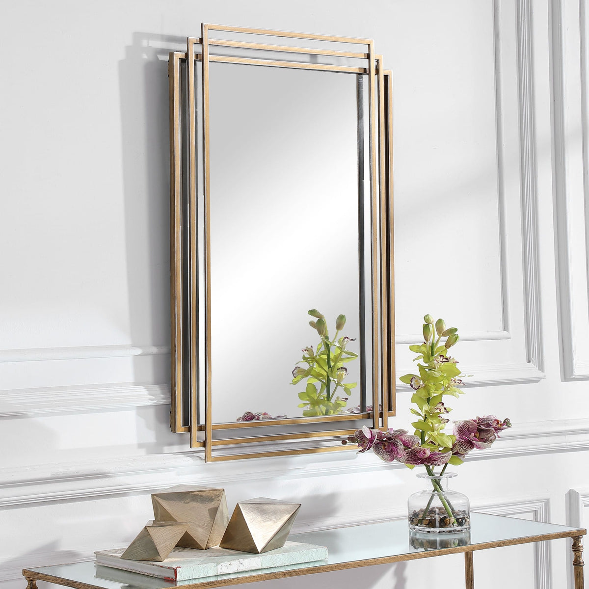 Uttermost Mirrors Amherst Brushed Gold Mirror House of Isabella UK