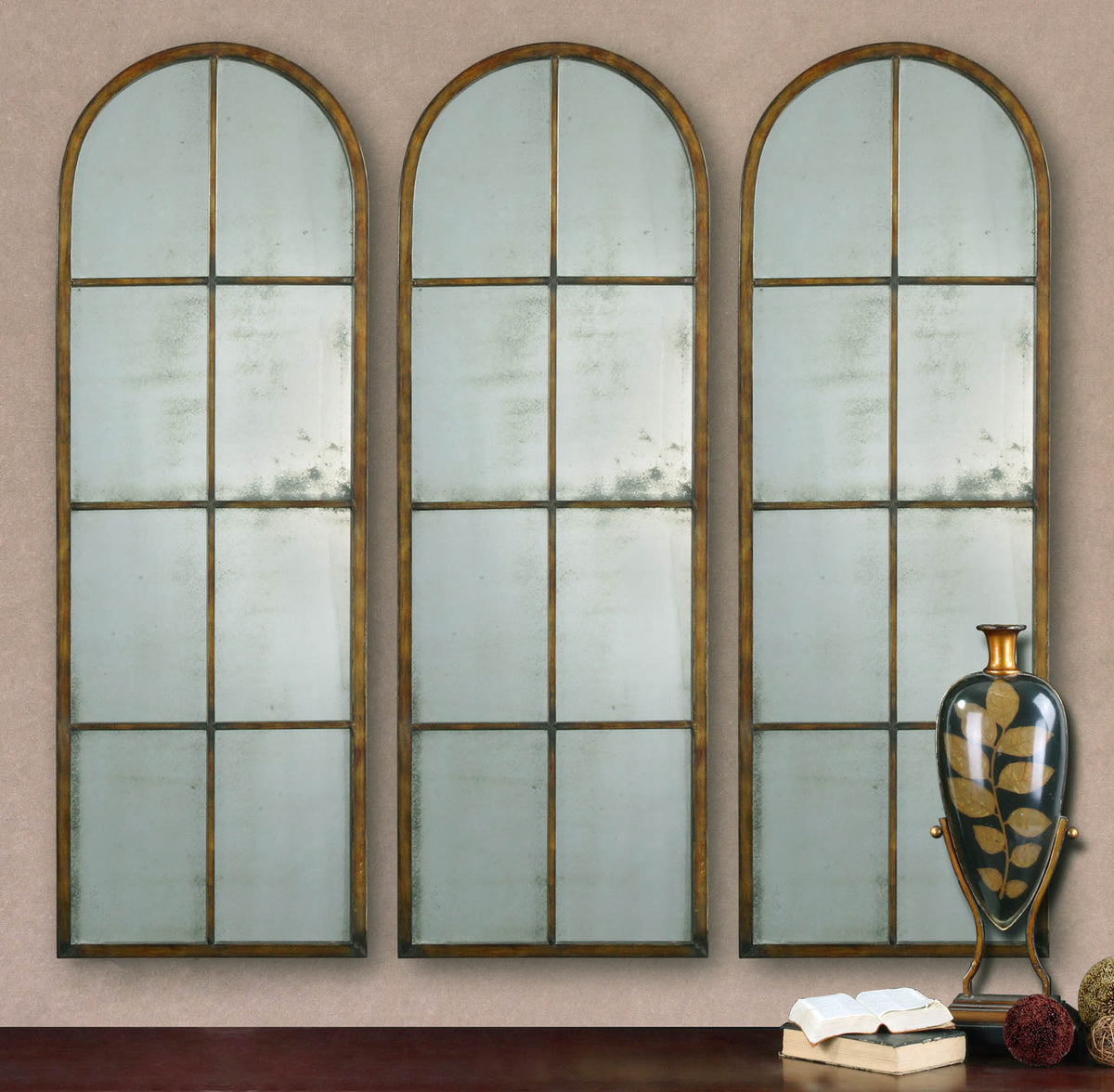 Uttermost Mirrors Amiel Arched Brown Mirror House of Isabella UK