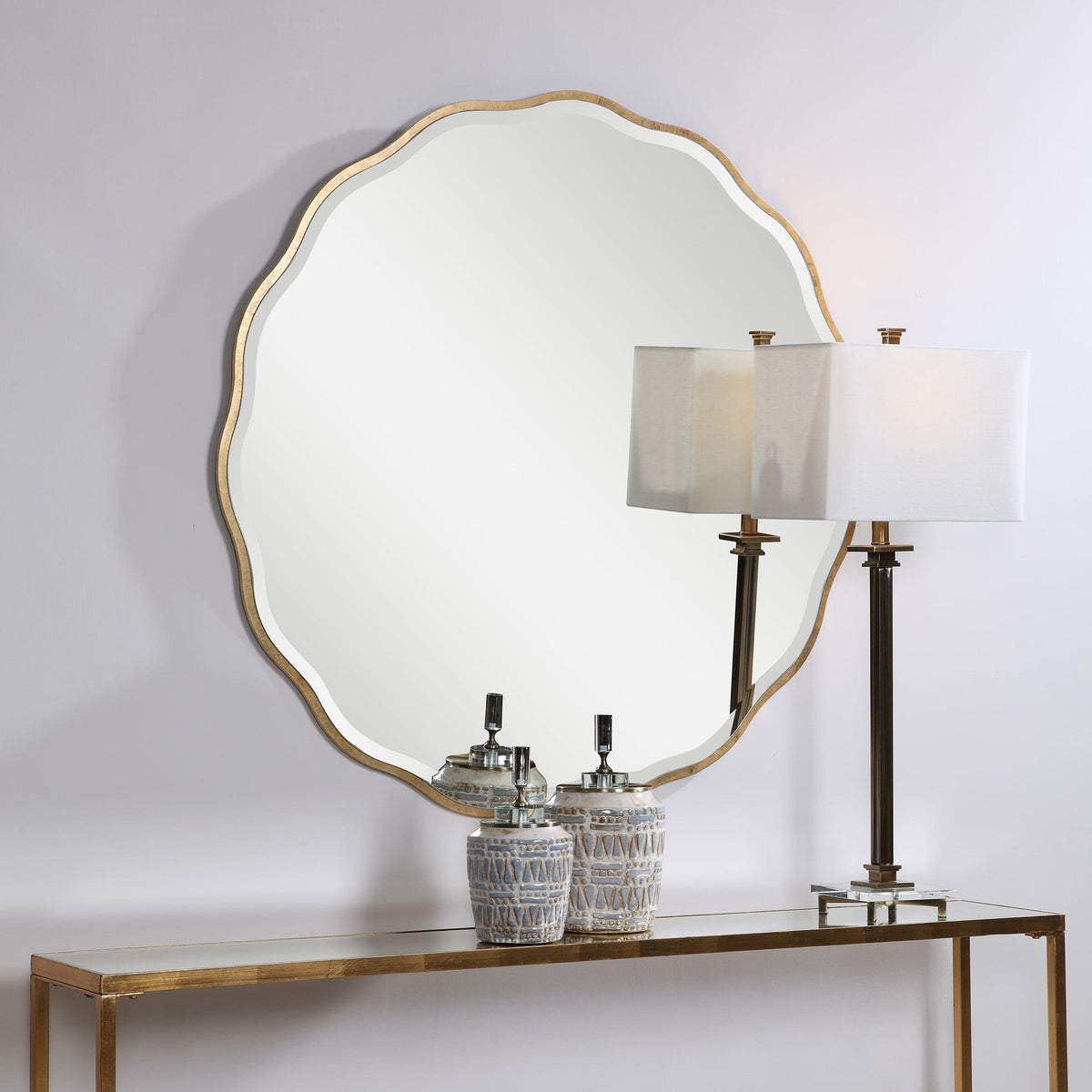 Uttermost Mirrors Aneta Gold Round Mirror House of Isabella UK