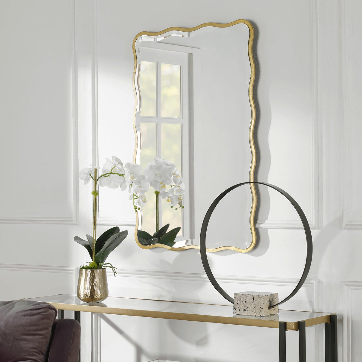 Uttermost Mirrors Aneta Gold Scalloped Mirror House of Isabella UK