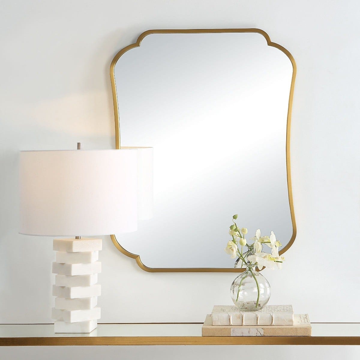 Uttermost Mirrors Athena Brushed Brass Mirror House of Isabella UK