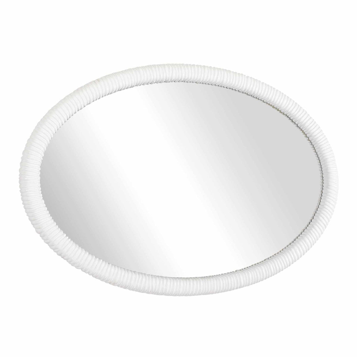 Uttermost Mirrors Bali White Ribbed Oval Mirror House of Isabella UK