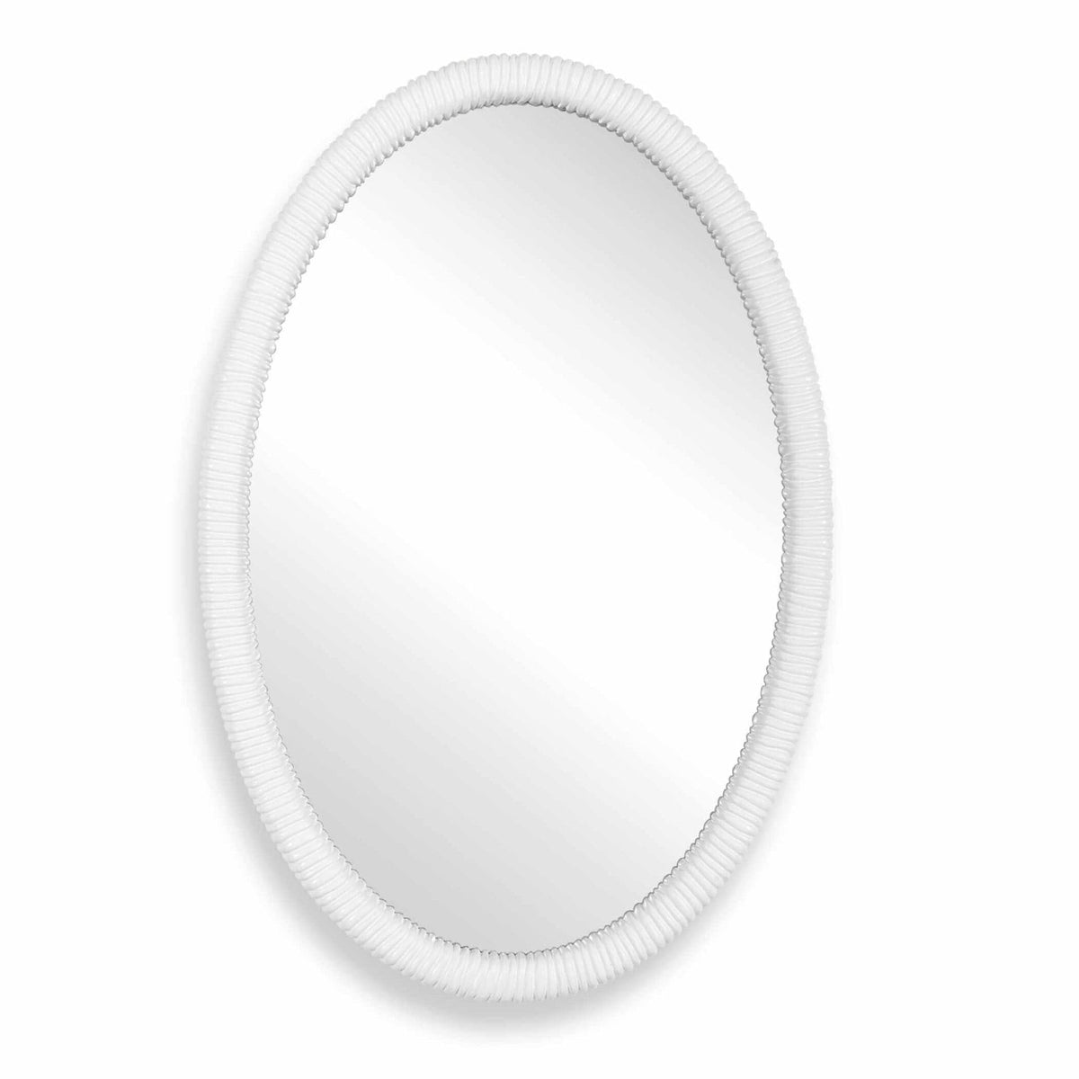 Uttermost Mirrors Bali White Ribbed Oval Mirror House of Isabella UK