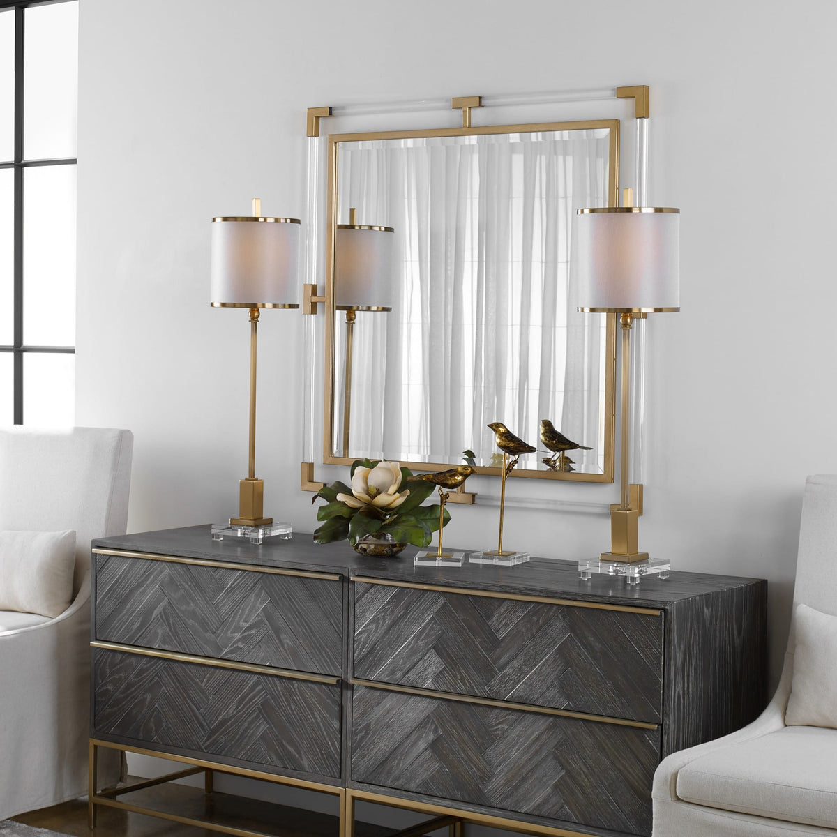 Uttermost Mirrors Balkan Golden Square Mirror House of Isabella UK