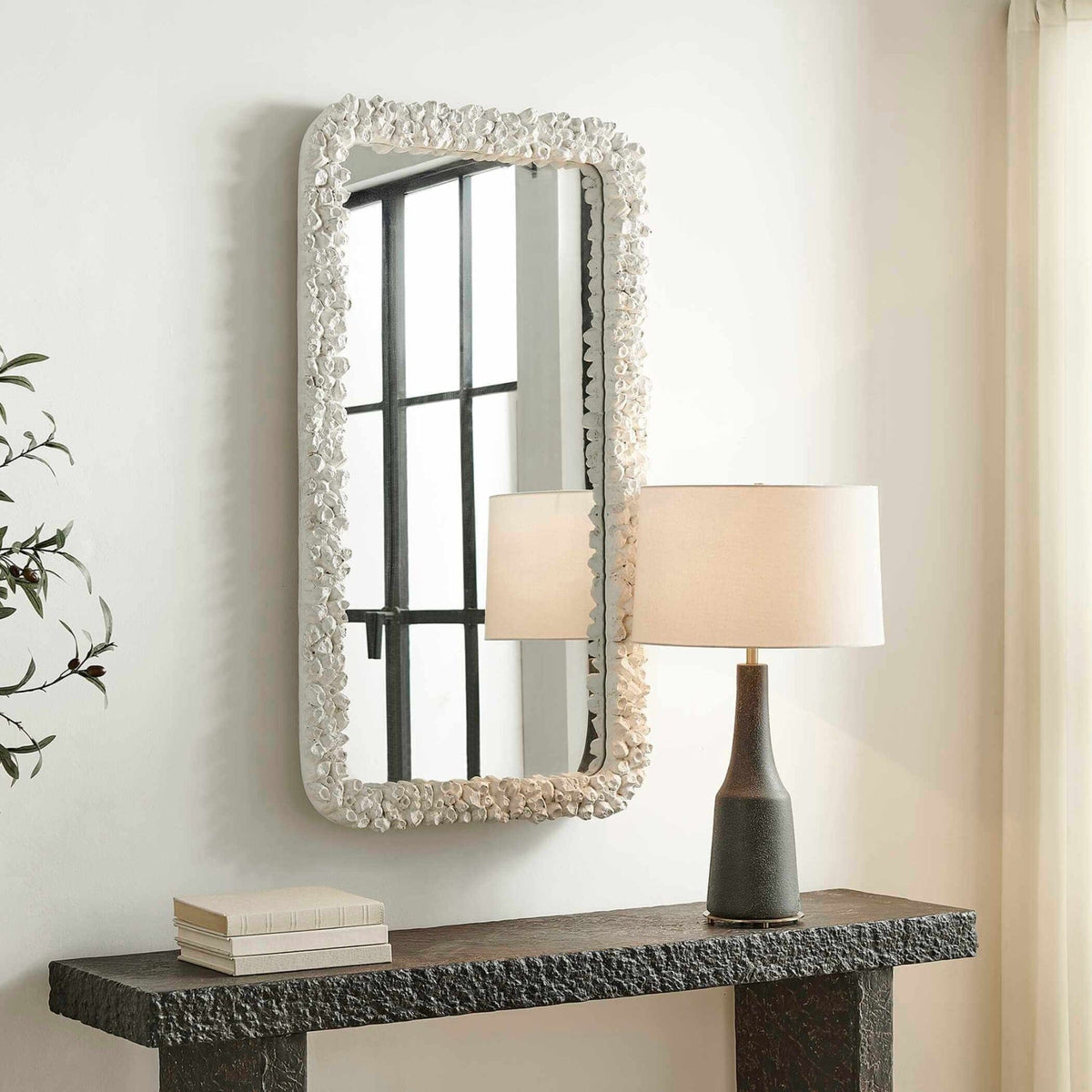 Uttermost Mirrors Barnacle Rectangular White Mirror House of Isabella UK