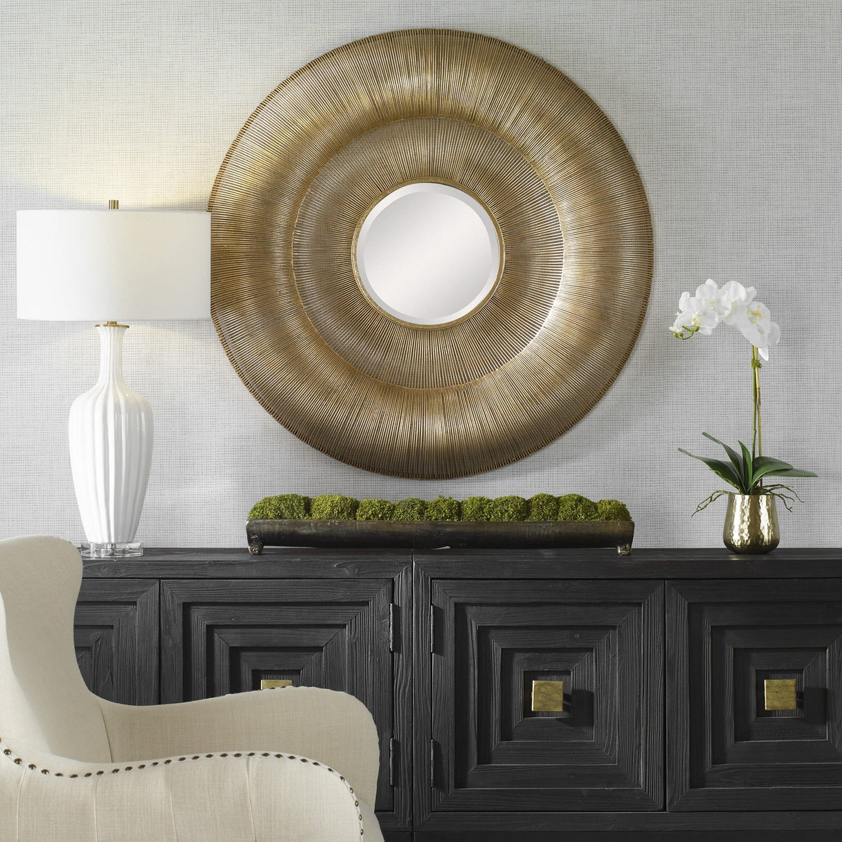 Uttermost Mirrors Bauble Round Gold Mirror House of Isabella UK