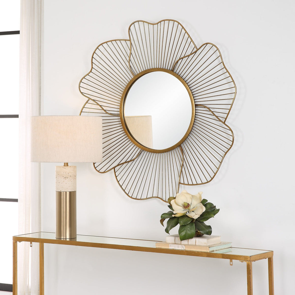 Uttermost Mirrors Blossom Gold Floral Mirror House of Isabella UK