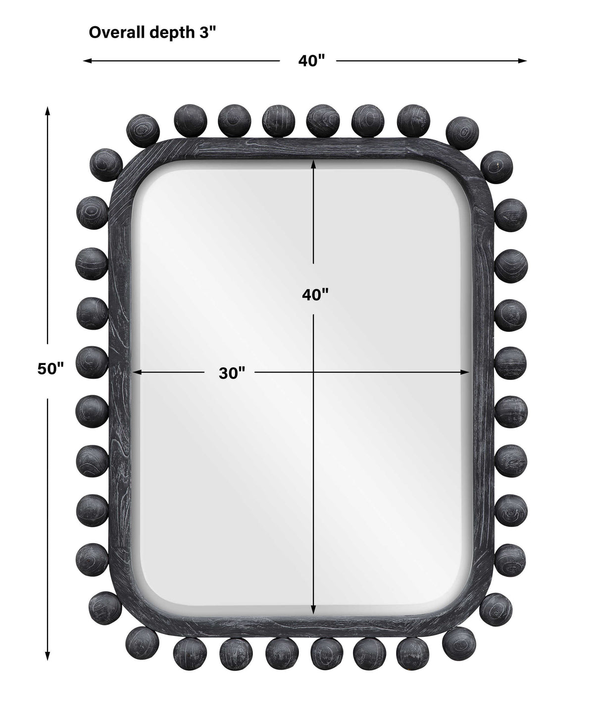 Uttermost Mirrors Brianza Mirror - 40x50 Ebony House of Isabella UK