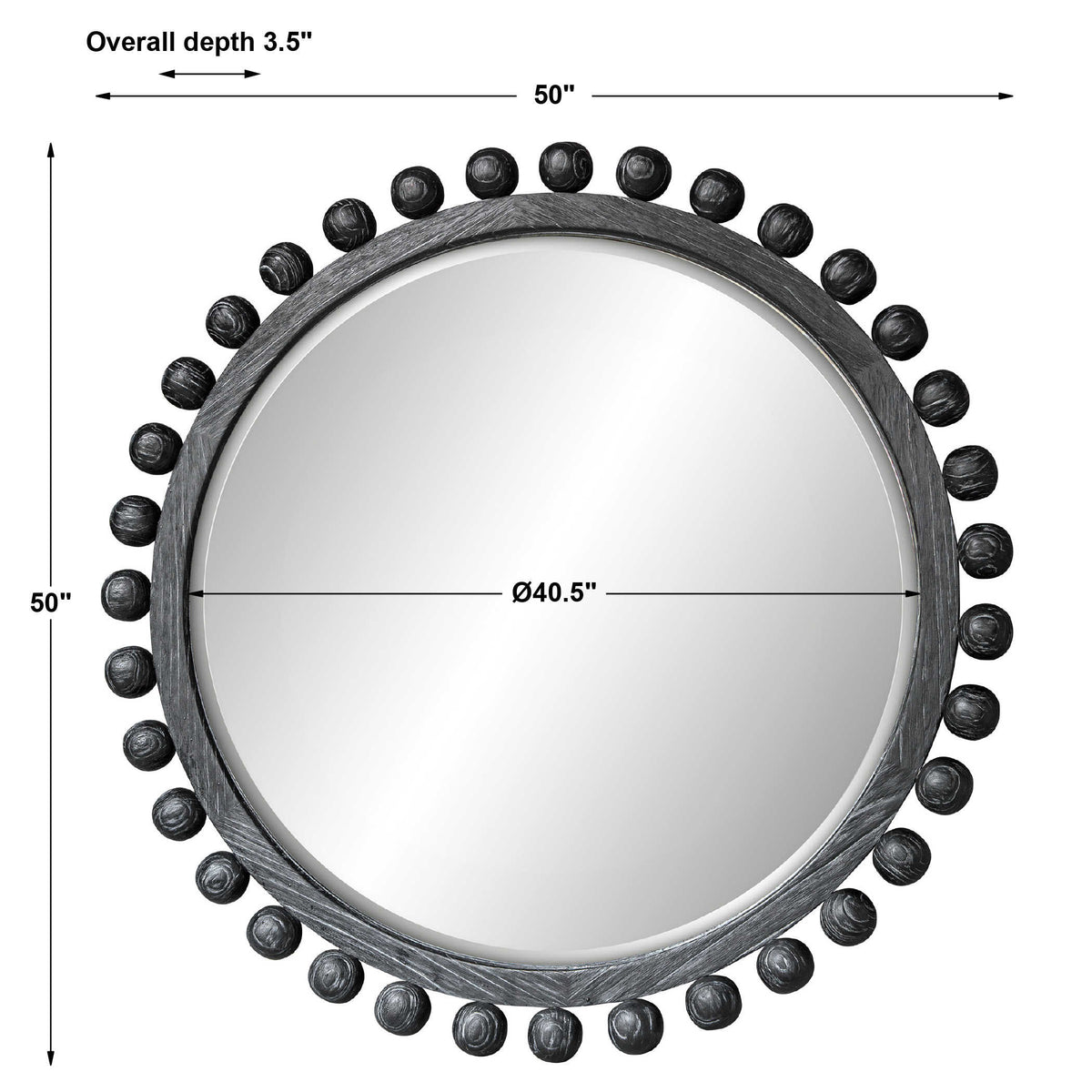 Uttermost Mirrors Brianza Round Mirror - 50 Ebony House of Isabella UK