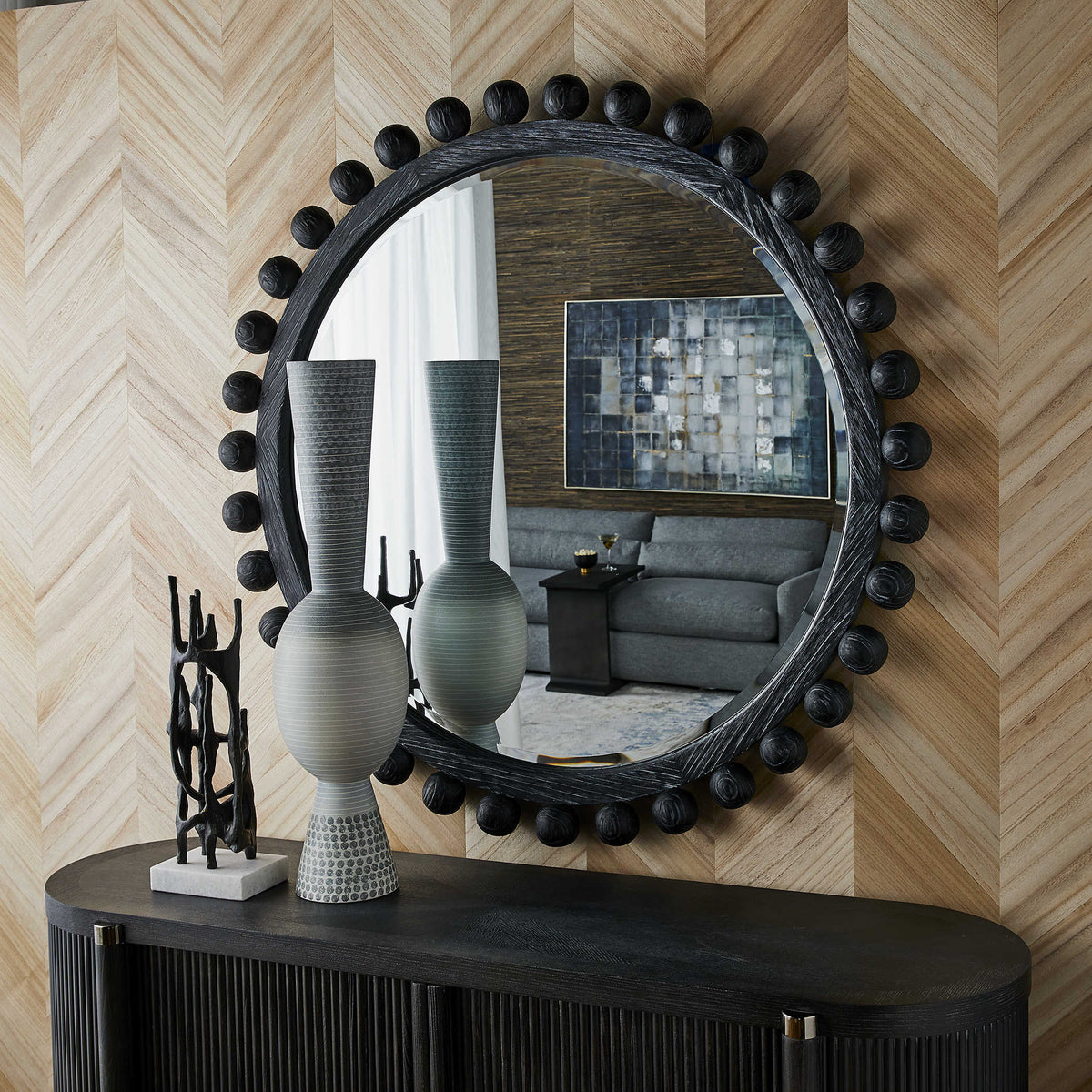 Uttermost Mirrors Brianza Round Mirror - 50 Ebony House of Isabella UK