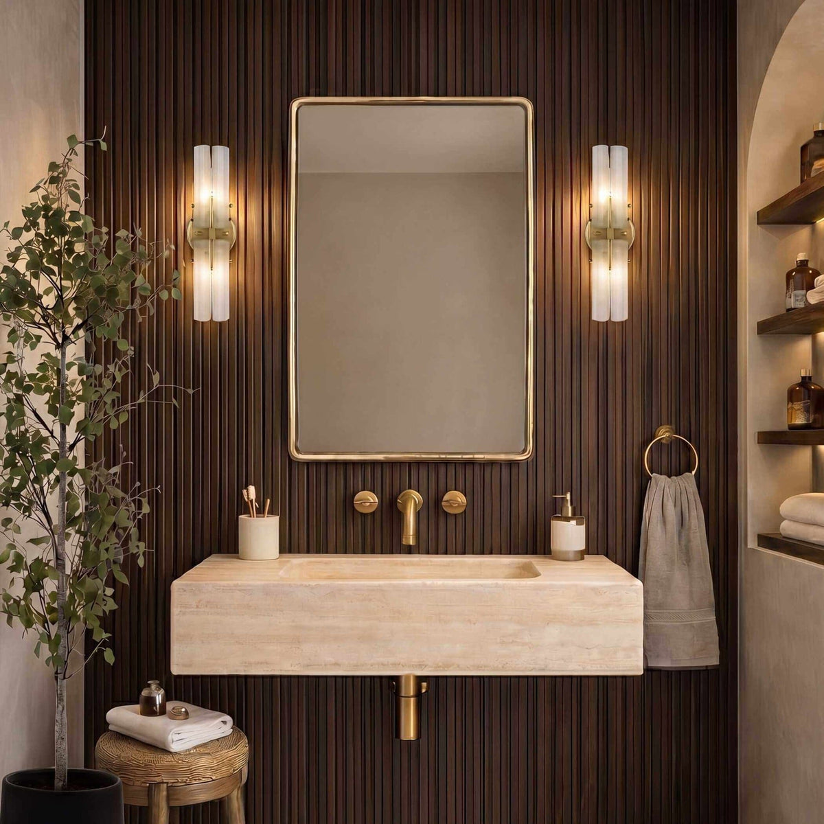 Uttermost Mirrors Burton Indoor-Outdoor Brass Mirror House of Isabella UK