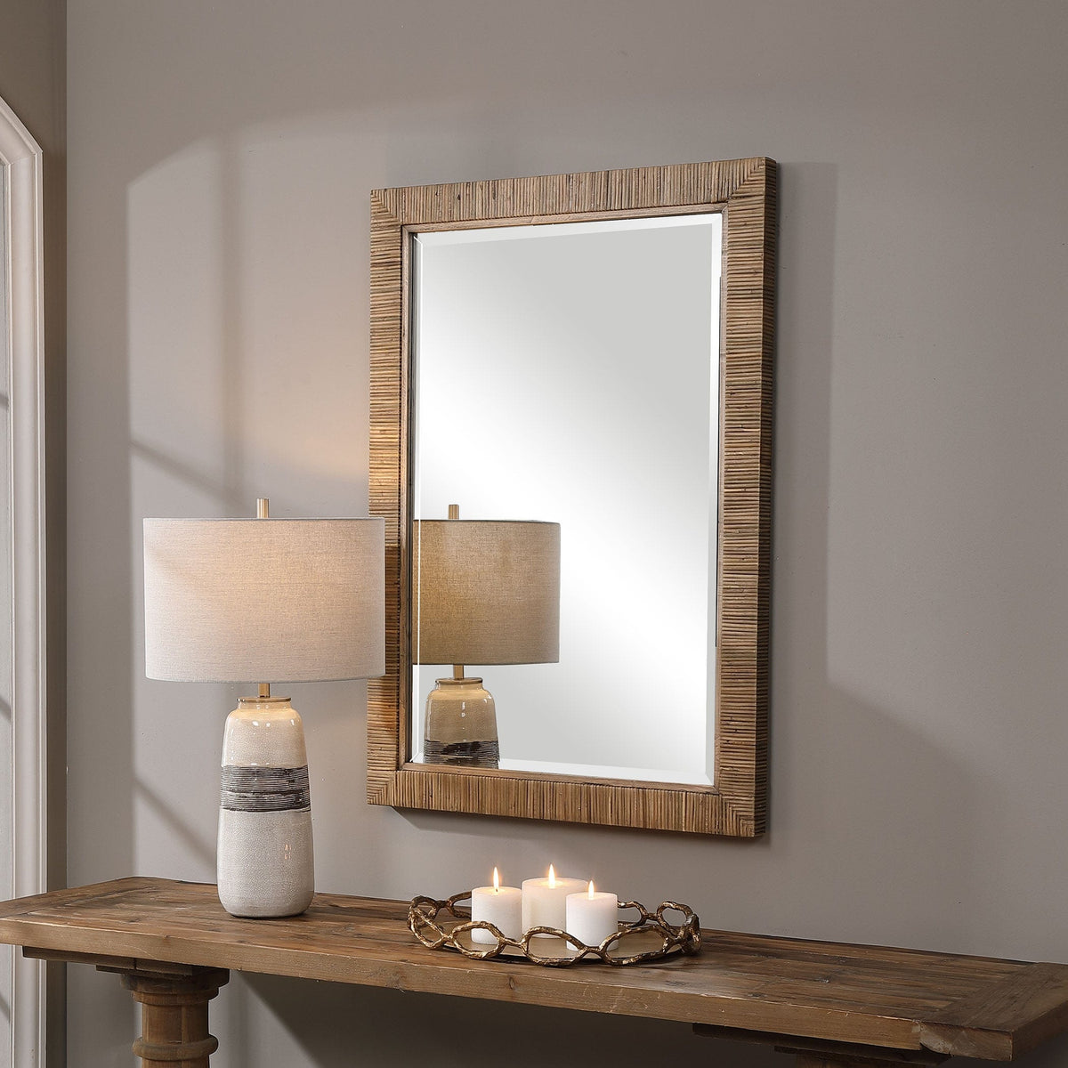 Uttermost Mirrors Cape Natural Rattan Mirror House of Isabella UK