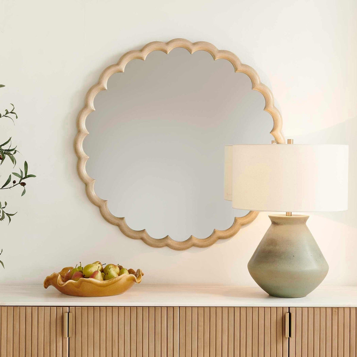 Uttermost Mirrors Cerrito Burnished Ivory Round Mirror House of Isabella UK