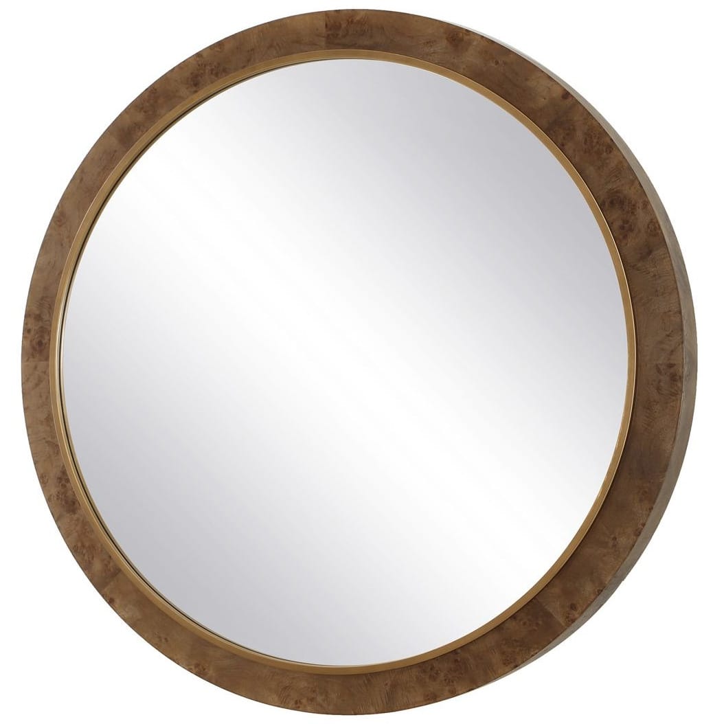 Uttermost Mirrors Cleveland Round Mirror in Burl Wood House of Isabella UK