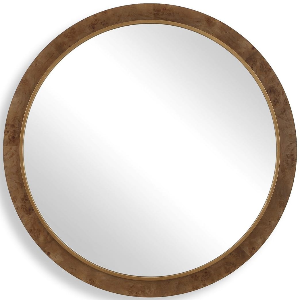 Uttermost Mirrors Cleveland Round Mirror in Burl Wood House of Isabella UK