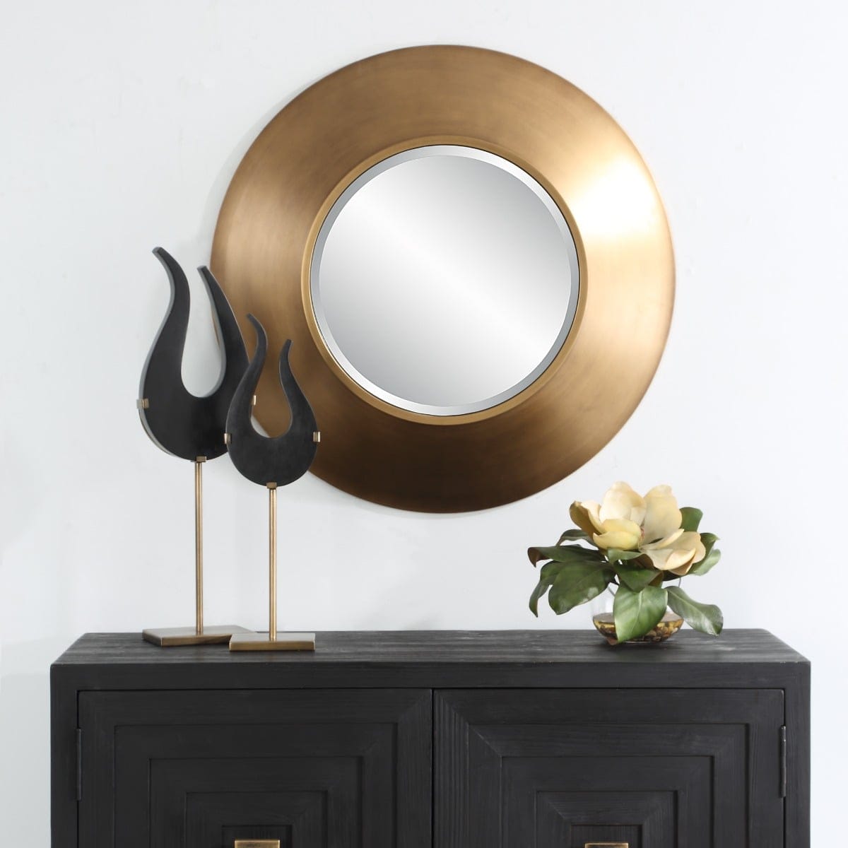 Uttermost Mirrors Contessa Round Gold Mirror House of Isabella UK