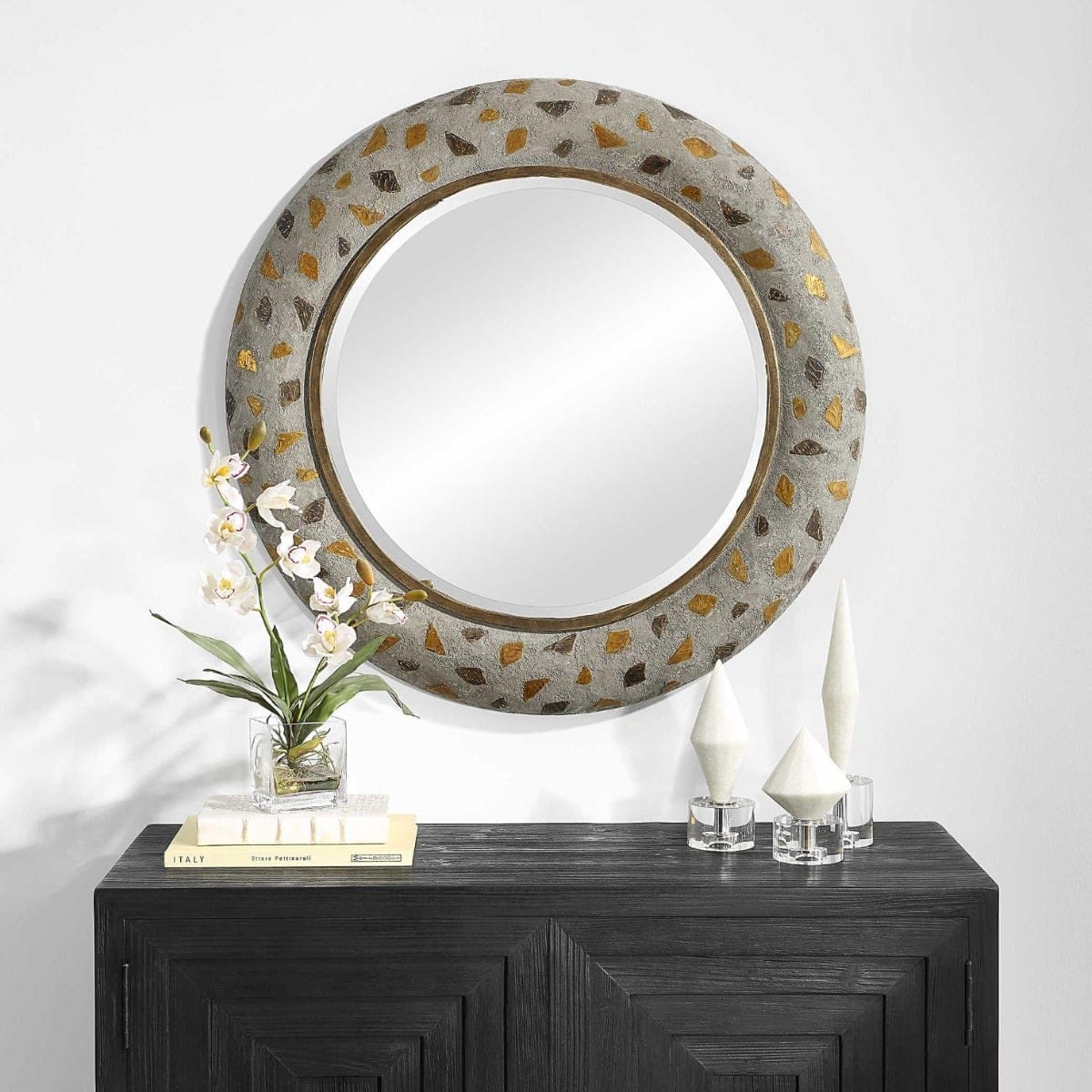 Uttermost Mirrors Copper Terrazzo Round Mirror House of Isabella UK