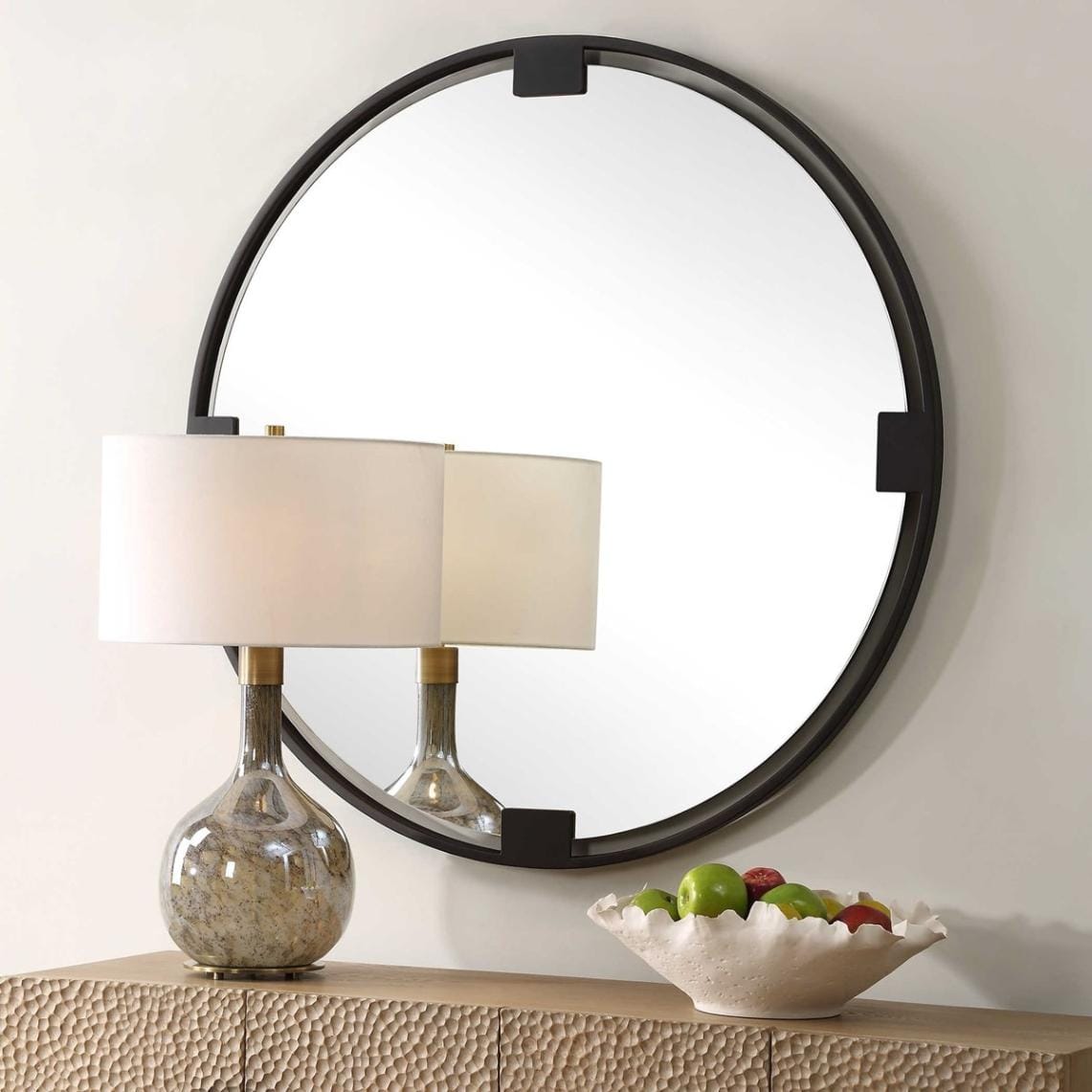 Uttermost Mirrors Cornelia Black Round Mirror House of Isabella UK