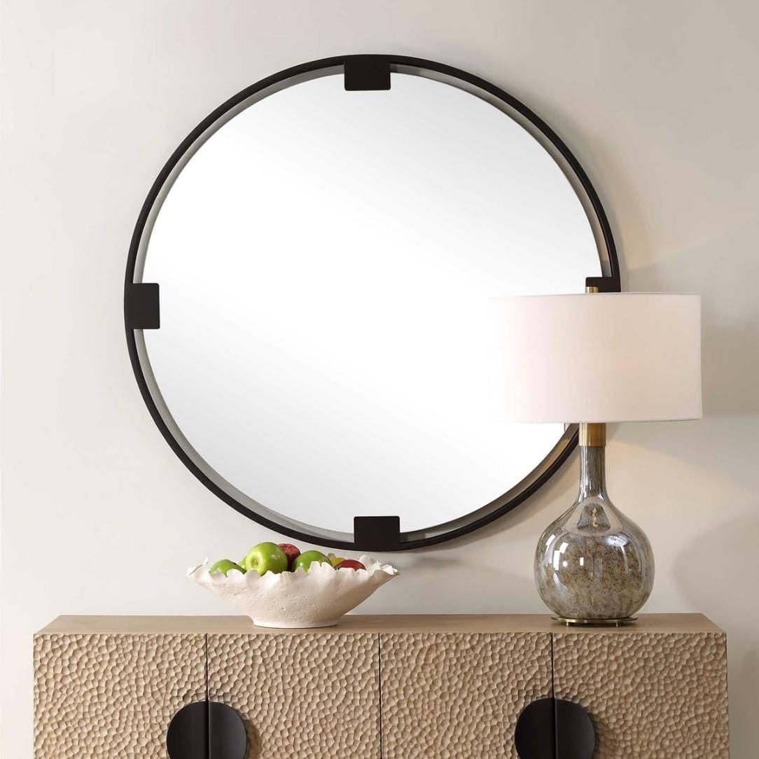 Uttermost Mirrors Cornelia Black Round Mirror House of Isabella UK