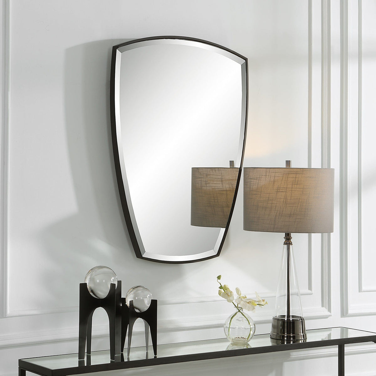 Uttermost Mirrors Crest Curved Iron Mirror House of Isabella UK