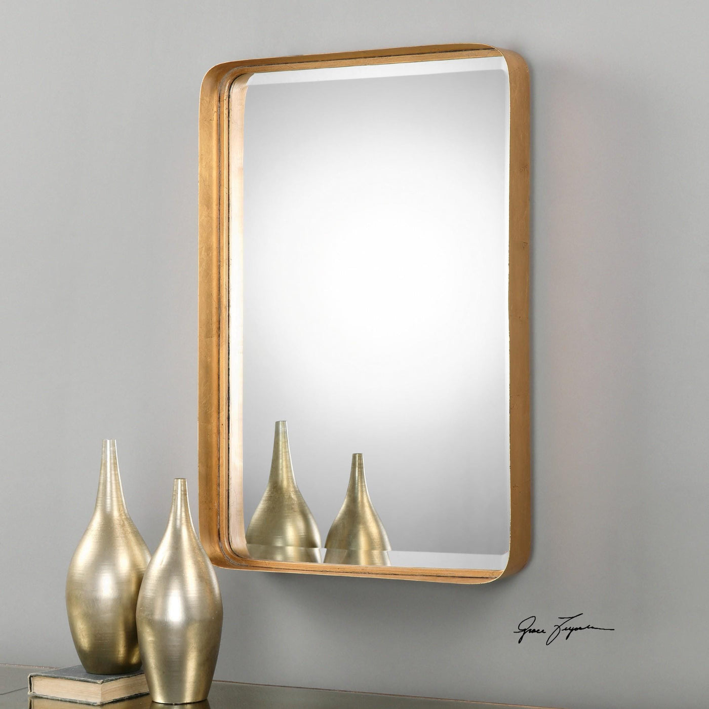 Uttermost Mirrors Crofton Antique Gold Mirror House of Isabella UK