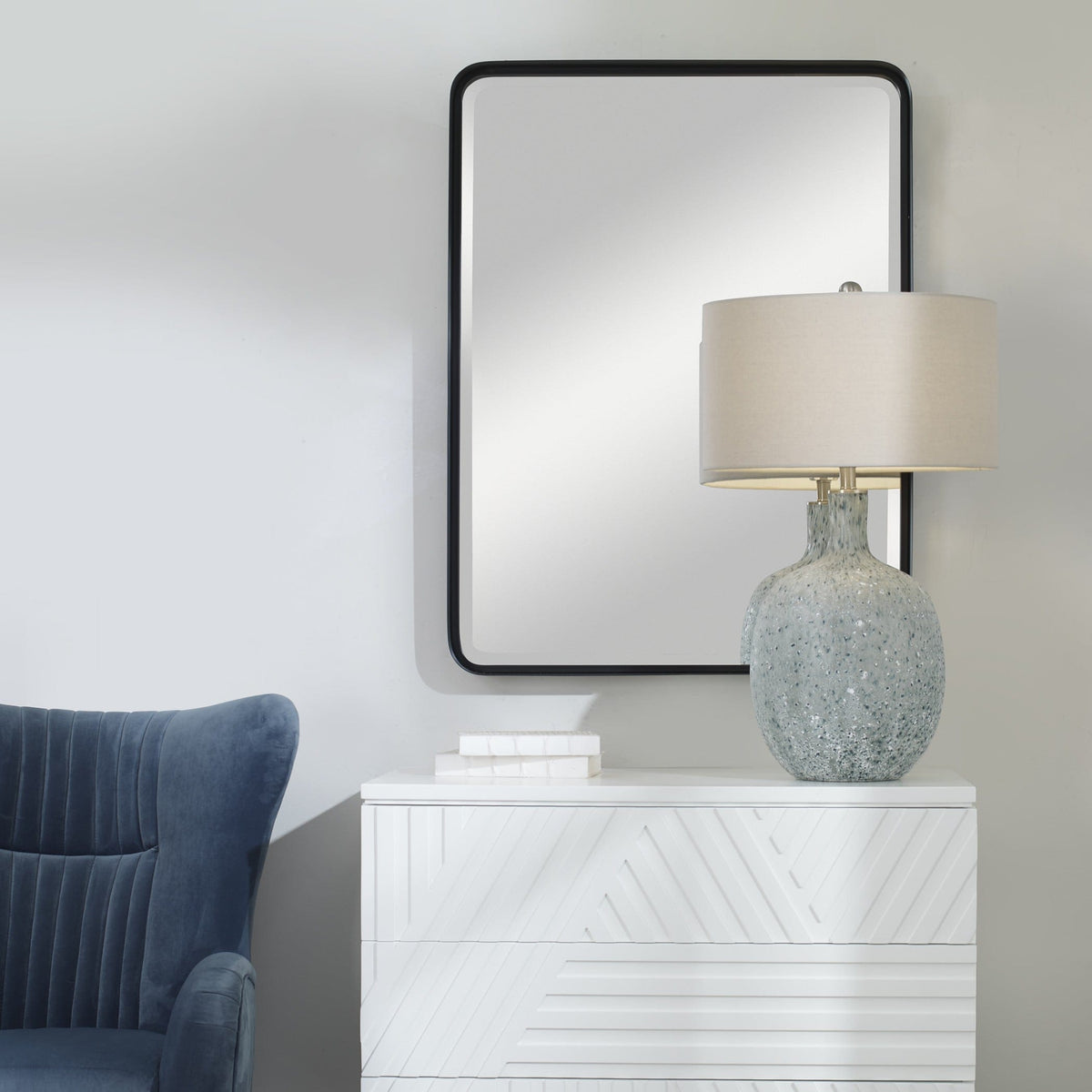 Uttermost Mirrors Crofton Black Large Mirror House of Isabella UK