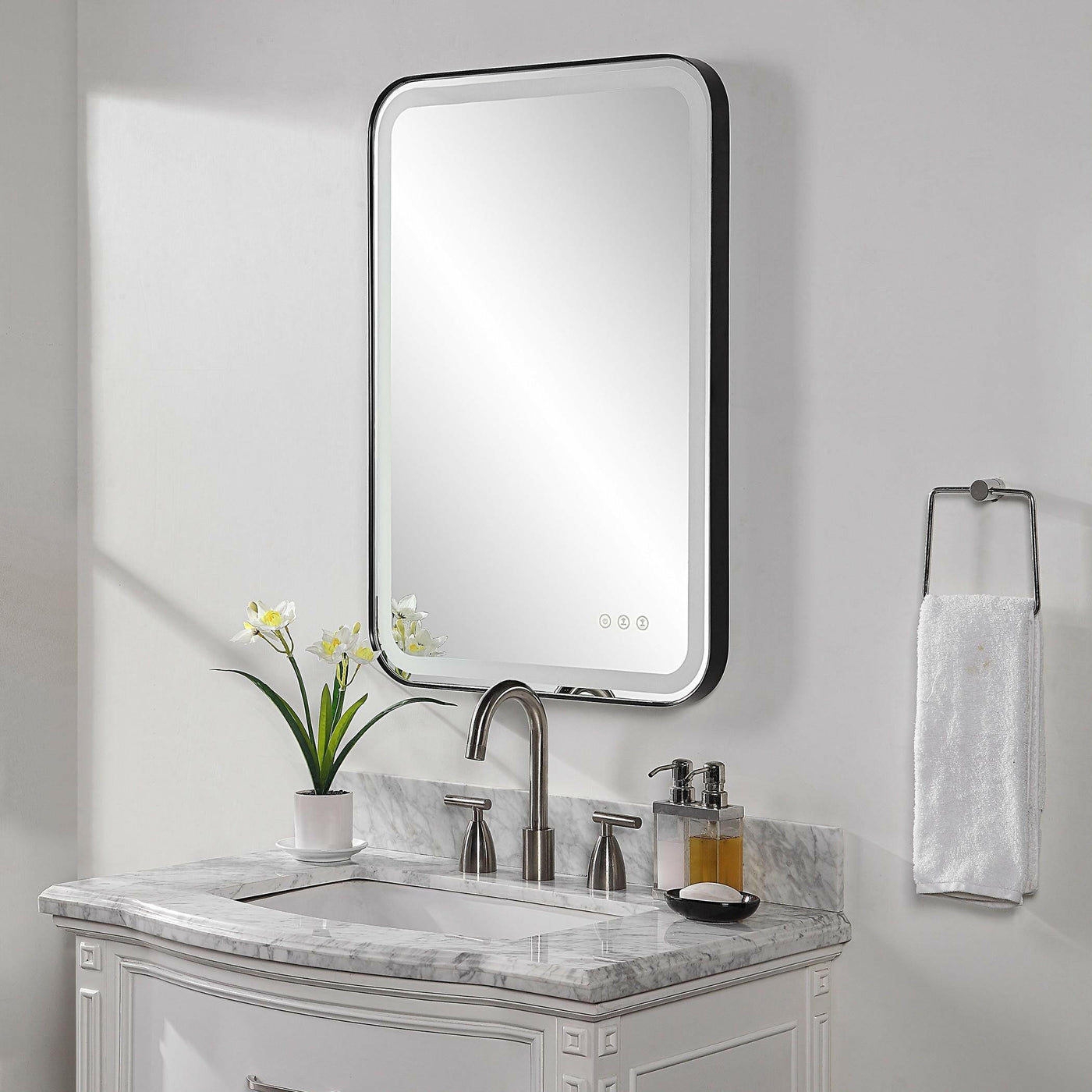 Uttermost Mirrors Crofton Lighted Black Vanity Mirror House of Isabella UK