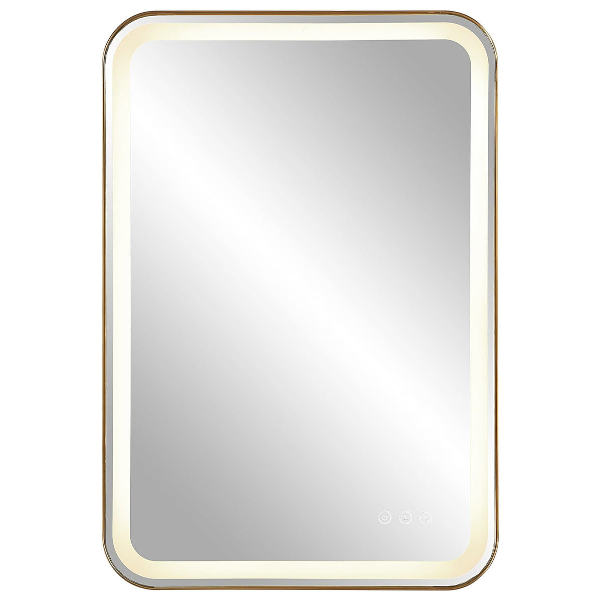 Uttermost Mirrors Crofton Lighted Brass Vanity Mirror House of Isabella UK