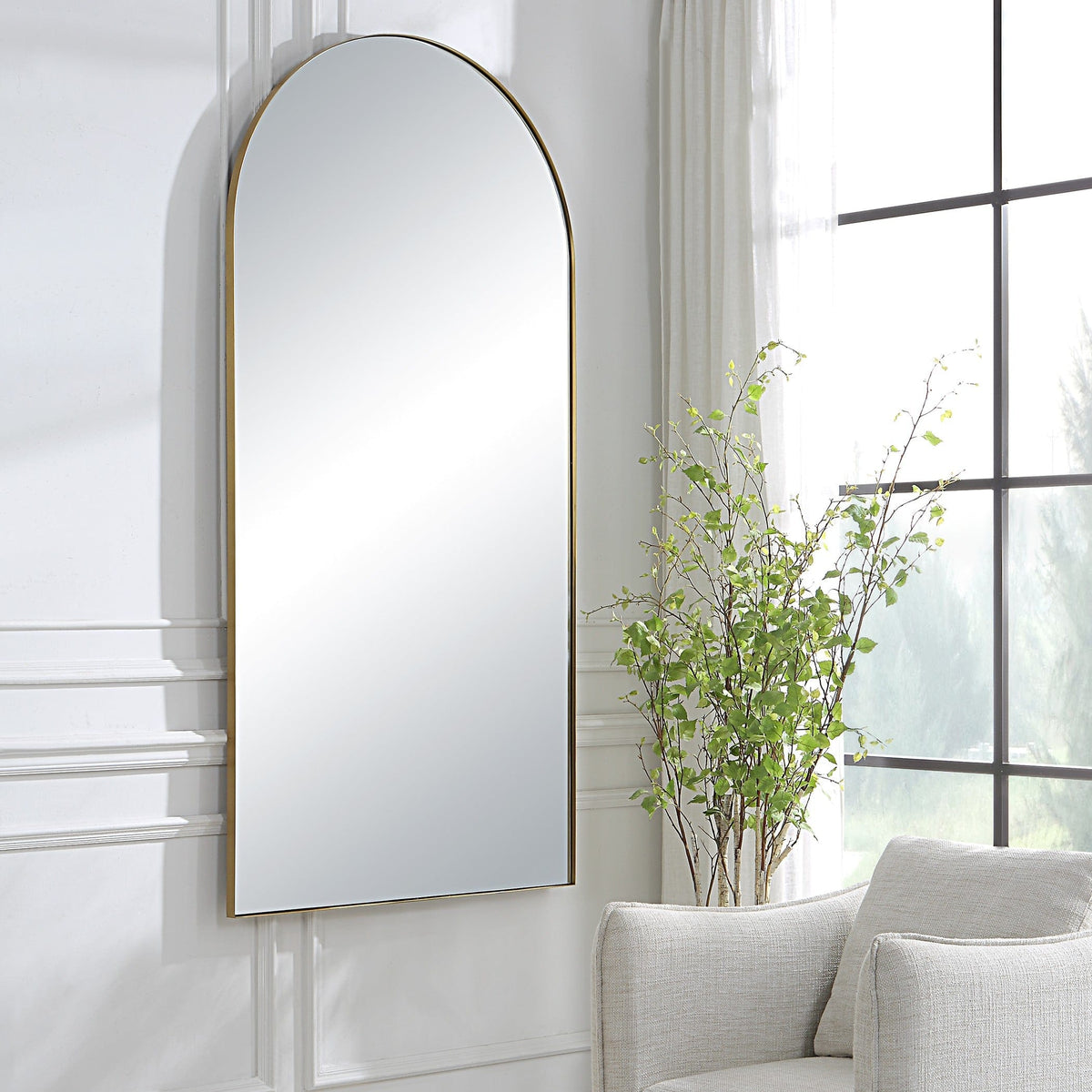 Uttermost Mirrors Crosley Antique Brass Arch Mirror House of Isabella UK