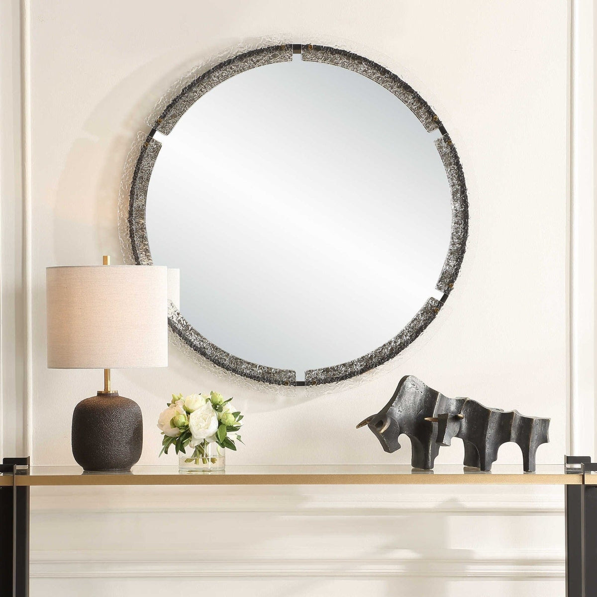 Uttermost Mirrors Crystalline Round Mirror House of Isabella UK
