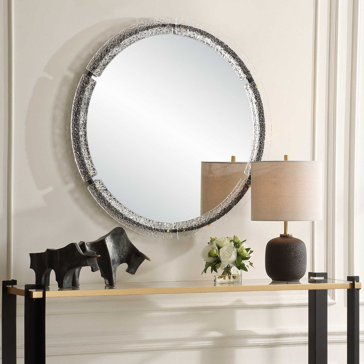 Uttermost Mirrors Crystalline Round Mirror House of Isabella UK