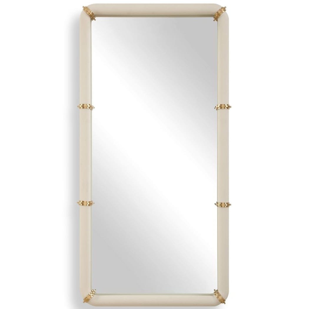 Uttermost Mirrors Cyprus Mirror in White Leather House of Isabella UK