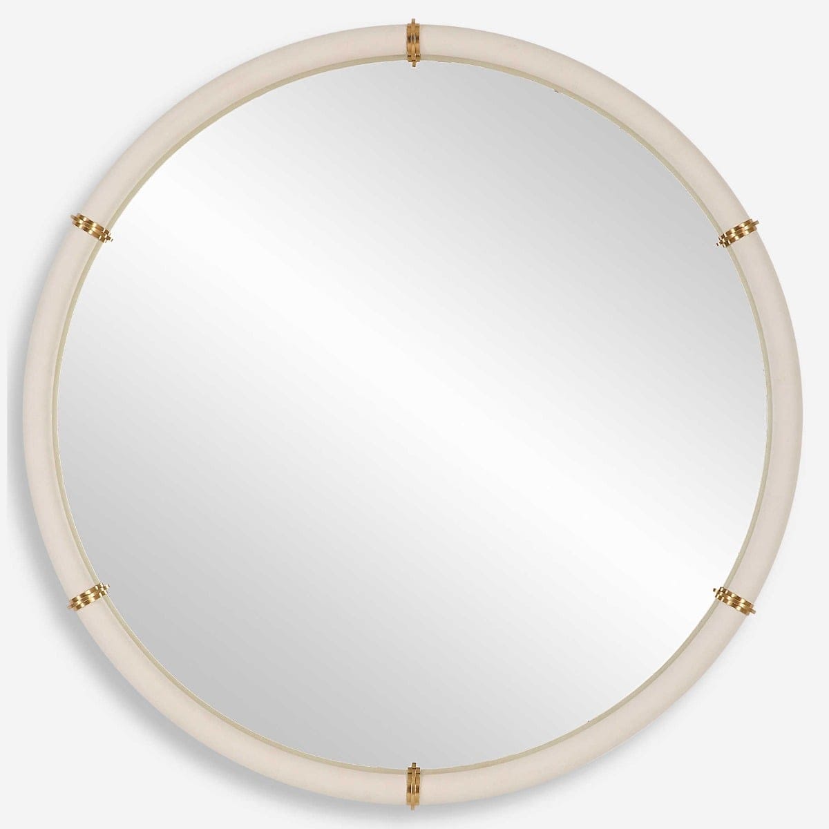 Uttermost Mirrors Cyprus White Round Mirror House of Isabella UK
