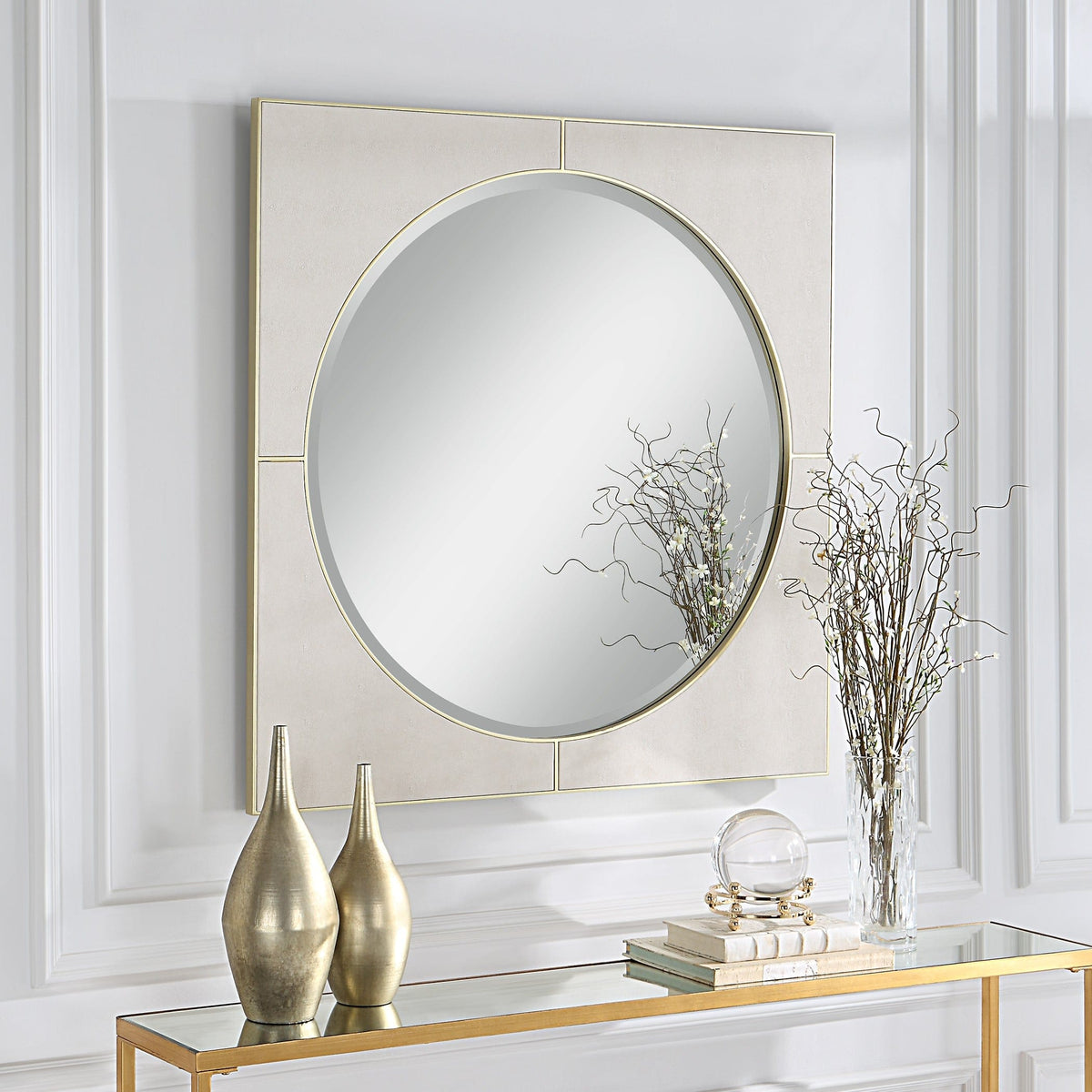 Uttermost Mirrors Cyprus White Square Mirror House of Isabella UK
