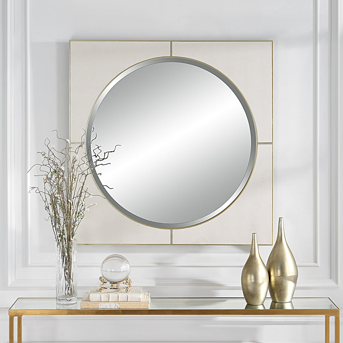 Uttermost Mirrors Cyprus White Square Mirror House of Isabella UK