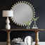 Uttermost Mirrors Cyra Round Wood Mirror in Aged Ivory House of Isabella UK